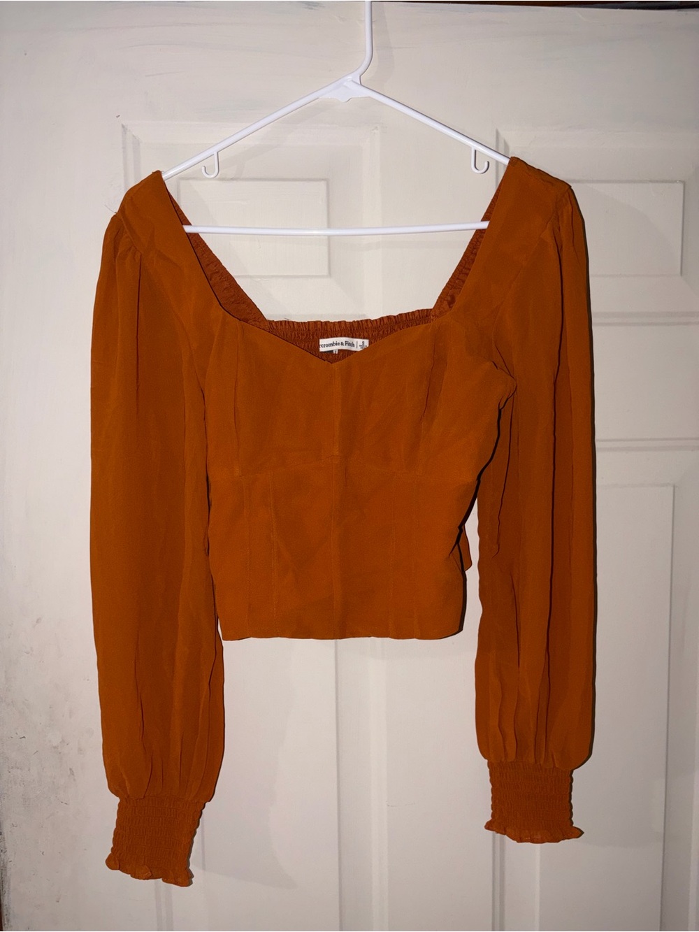 Abercrombie & Fitch Orange
Fitted Crop Blouse  size S
